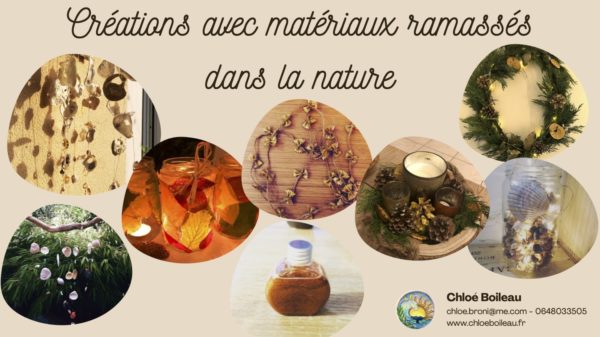 Création avec matérieux ramassés dans la nature – Chloé Boileau